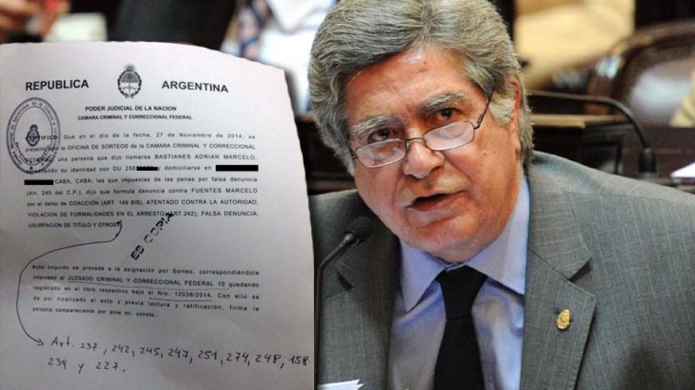 El abogado Adrián Bastianes denunció al senador kirchnerista Marcelo Fuentes