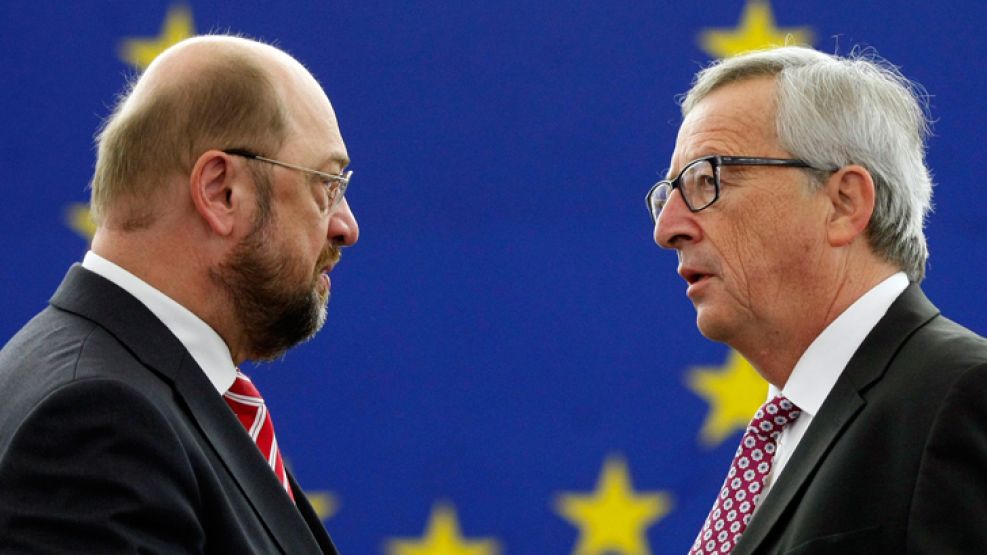 Presidentes. Del Parlamento Europeo, Martin Schultz, y de la Comisión, Jean-Claude Juncker.