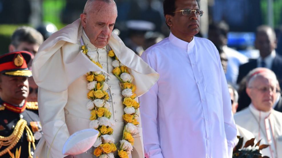 El Papa Francisco visita Sri Lanka.