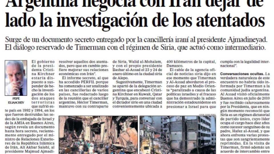 Primicia de Pepe Eliaschev para Diario PERFIL