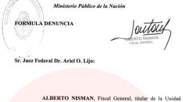 Carátula de la denuncia de Nisman contra Timerman y Cristina.
