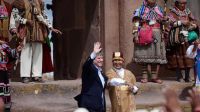 Boudou ayer en la asunción del tercer mandato de Evo Morales.