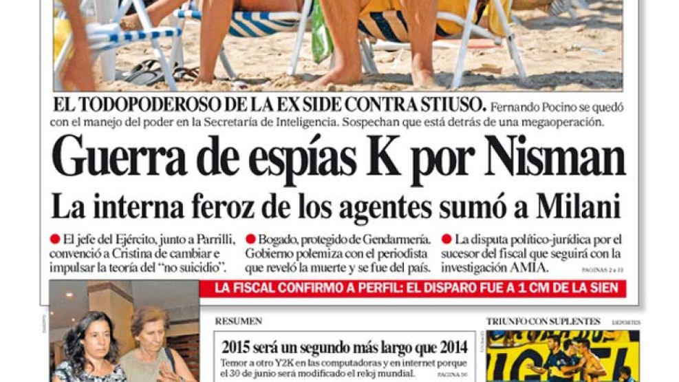 Tapa de Diario Perfil del 25 de enero de 2015.