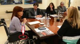 Cristina Fernández en la silla de ruedas que utiliza.