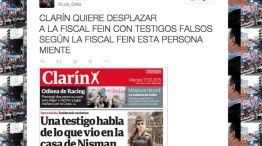 El tuit de D'Elía contra Clarín por la tapa de la testigo del caso Nisman.