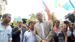 El fiscal Marijuan arriba a la marcha del silencio en homenaje a su colega Alberto Nisman