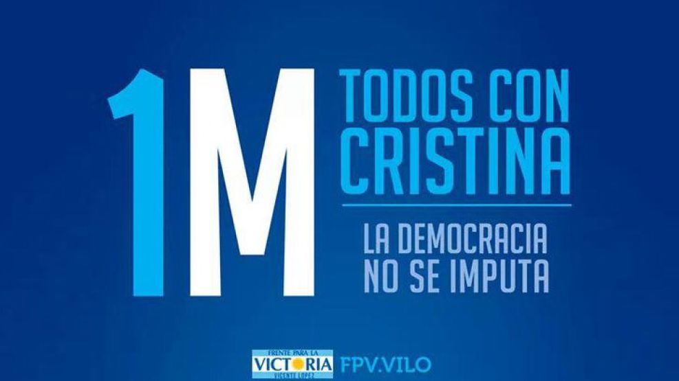 #1MTodosConCristina. El hash con la consigna ya se difunde en Twitter.