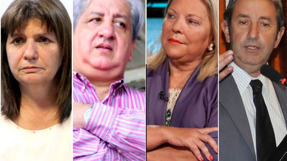 Patricia Bullrich, Julio Piumato, Elisa Carrió y Julio Cobos.