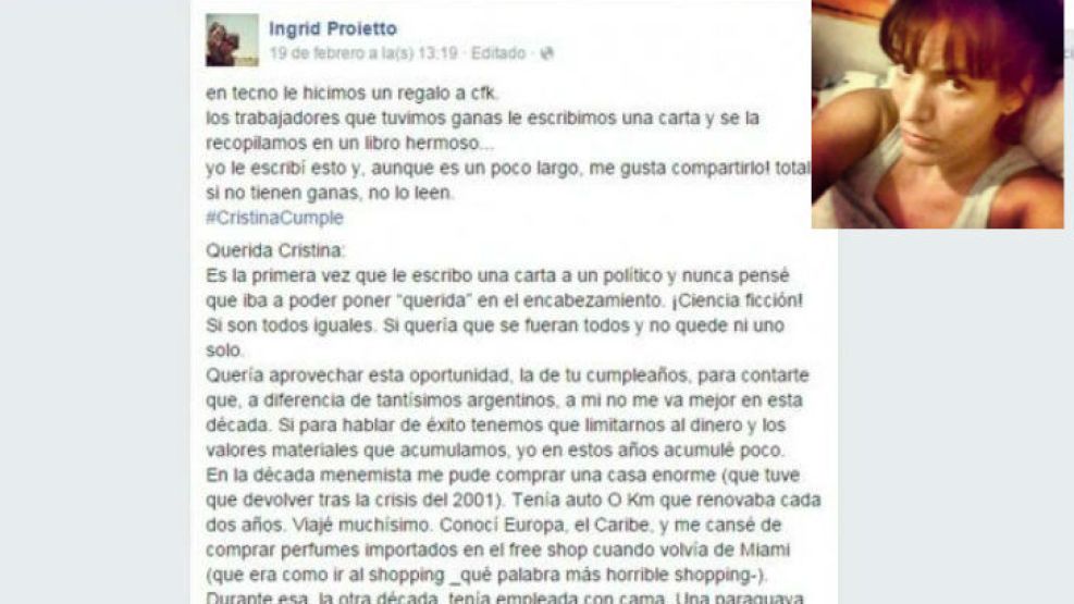 Quién es Ingrid Proietto.