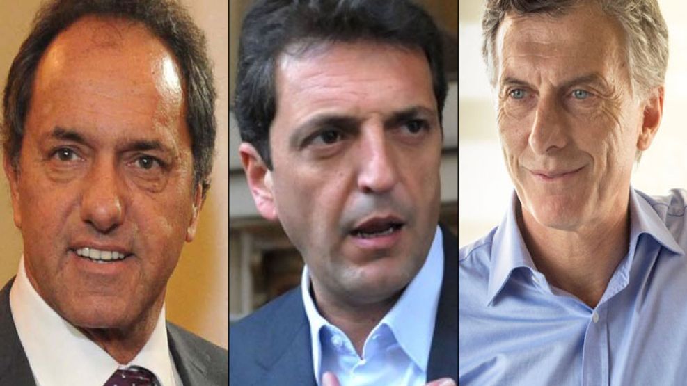 Daniel Scioli, Sergio Massa y Mauricio Macri lideran las encuestas.