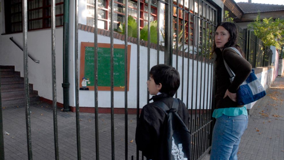 Cerrada. Una escuela en La Plata, todavía sin clases. 