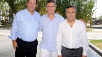 Aliados. Sanz, Macri y Cornejo juntos ayer en Mendoza.