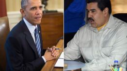 Izq.El presidente de los Estados Unidos Barack Obama. Der. Su par venezolano, Nicolás Maduro.