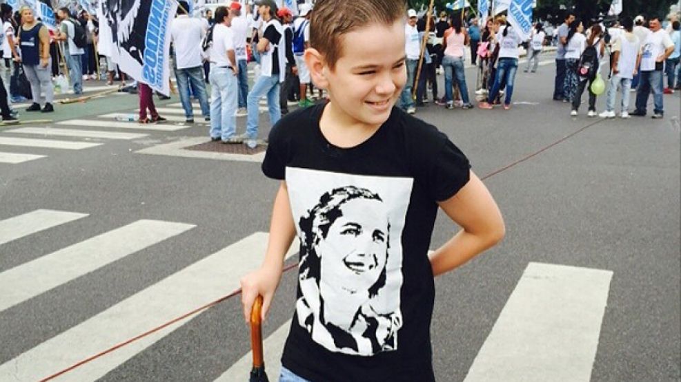 Presente. Casey Wander, en el acto en Plaza de Mayo