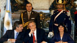 Alberto Fernández, Néstor Kirchner y Felisa Miceli. Hubo defensa a la ministra desde la Casa Rosada.