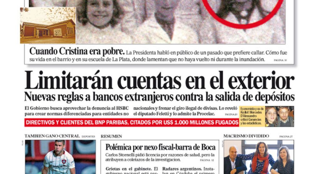Tapa de Diario Perfil del 12 de abril de 2015.