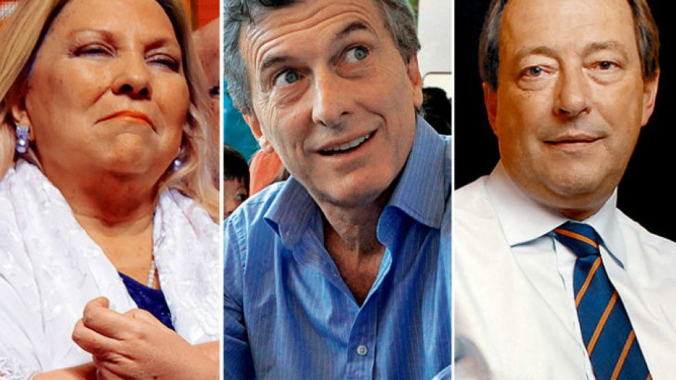 Elisa Carrió, Mauricio Macri y Ernesto Sanz.