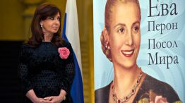 La Presidenta inauguró el homenaje a Eva Perón en el Museo Nacional de Rusia.