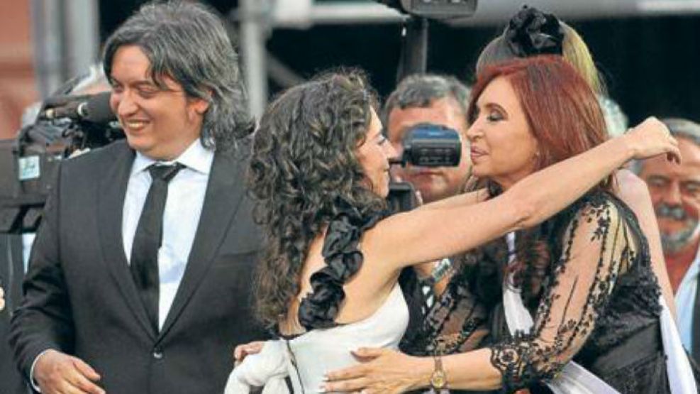 Maximo Kirchner, Rocío García y Cristina Fernández de Kirchner