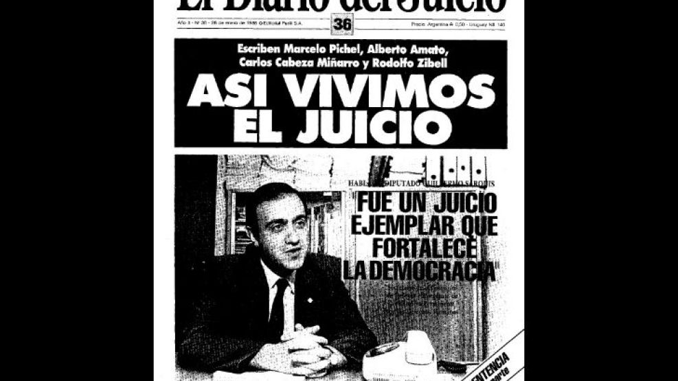 1985. Última tapa de El Diario del Juicio, editado por Perfil.