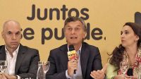 Mauricio Macri con Horacio Rodríguez Larreta y Gabriela Michetti.