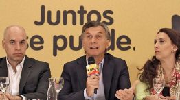 Mauricio Macri con Horacio Rodríguez Larreta y Gabriela Michetti.