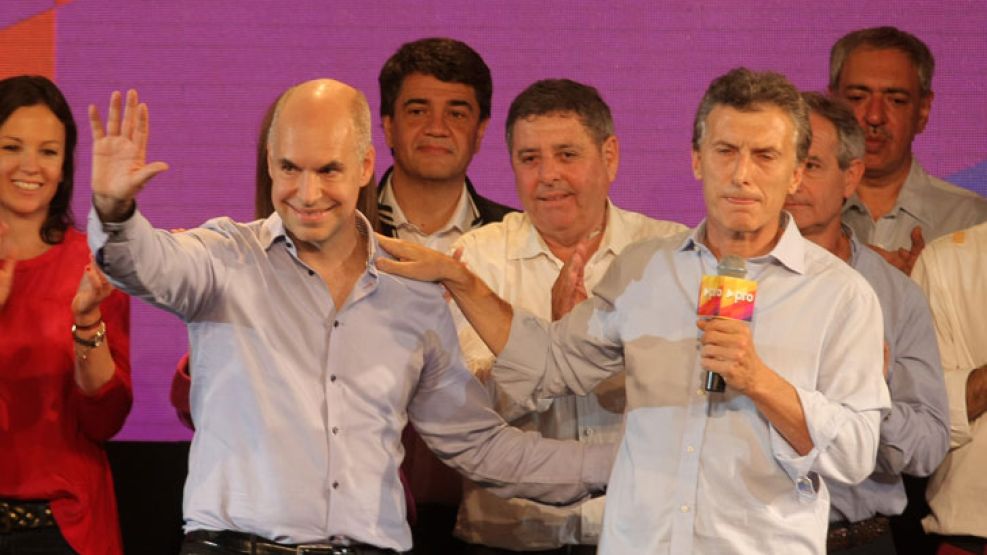 Mauricio Macri en los festejos del PRO.