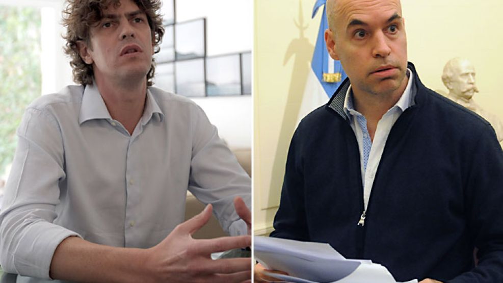 Los candidatos a jefe de Gobierno porteño, Martín Lousteau (ECO) y Horacio Rodríguez Larreta (PRO).