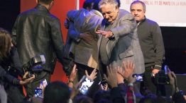 Pepe Mujica, durante la presentación del libro en la Feria, este domingo.