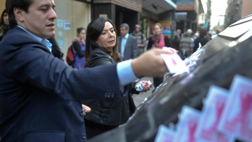 Mariano Recalde junto a Susana Trimarco.