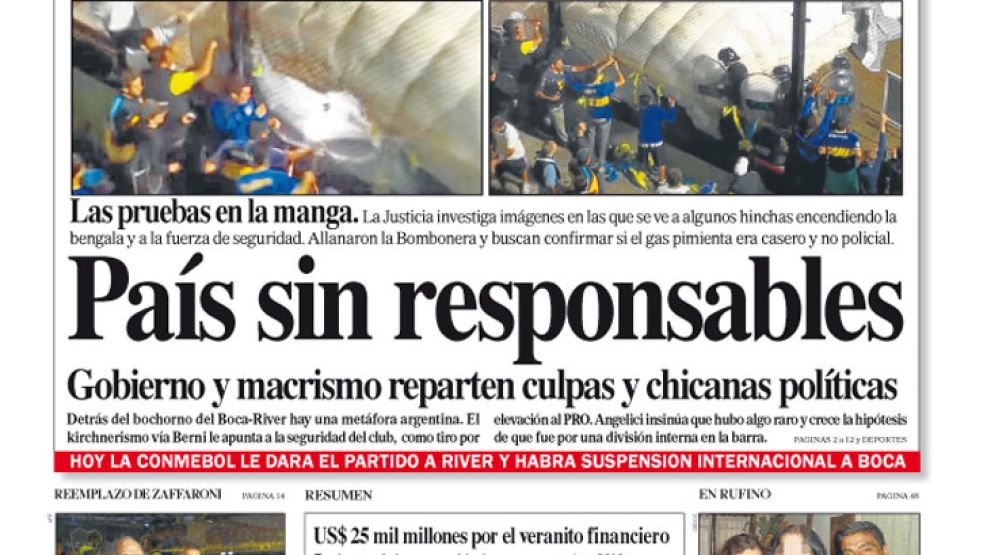 Tapa de Diario Perfil del 16 de mayo de 2015.