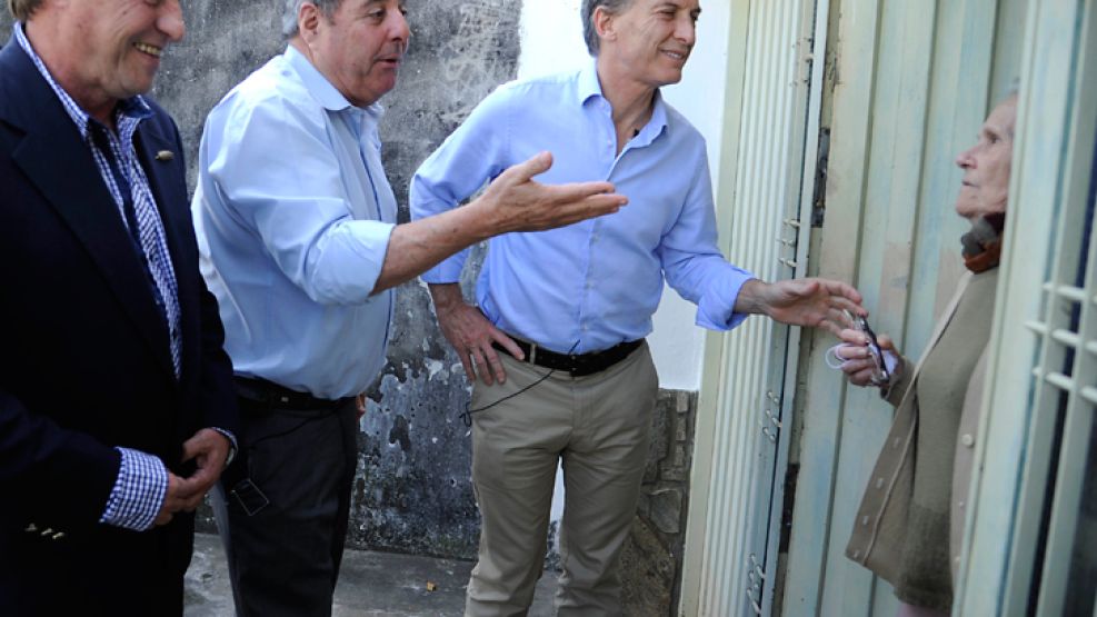 En Entre Rios. Macri visitó ayer Paraná con Alfredo De Angeli, candidato a gobernador del PRO.