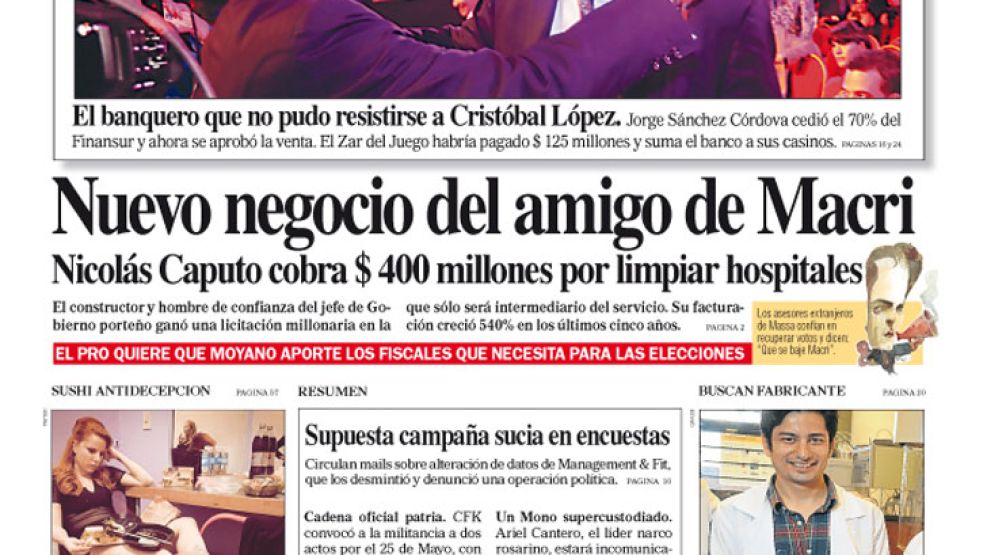 Tapa de Diario Perfil del 24 de mayo de 2015.