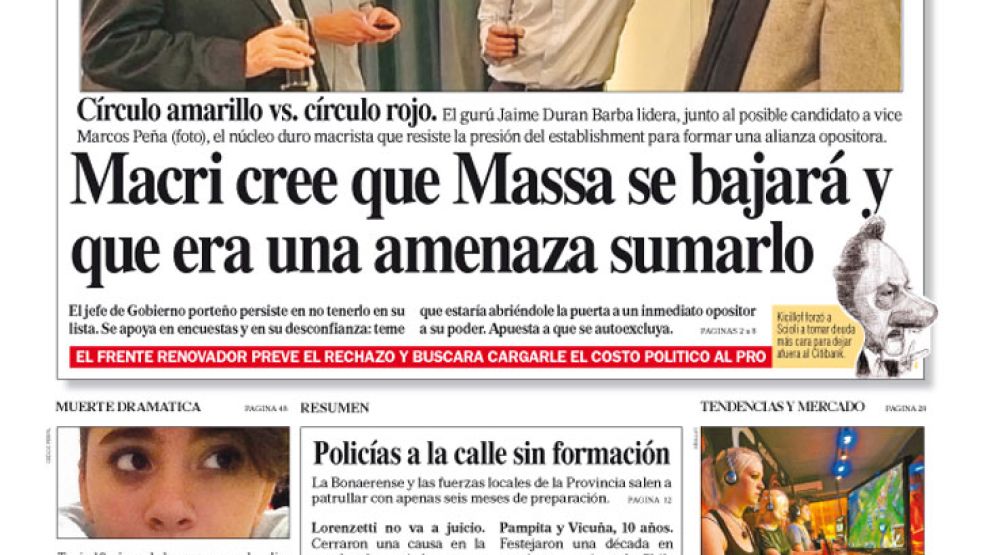 Tapa de Diario Perfil del 7 de junio de 2015.