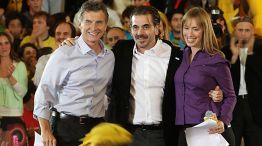 Mauricio Macri, María Eugenia Vidal y Cristian Ritondo. |