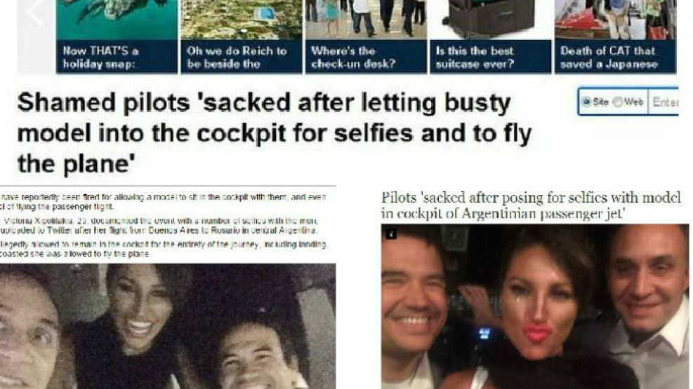El escándalo que protagonizó la vedette Victoria Xipolitakis al pilotear un avión de Austral rumbo a Rosario con el consentimiento de los pilotos recorrió los diarios del mundo.