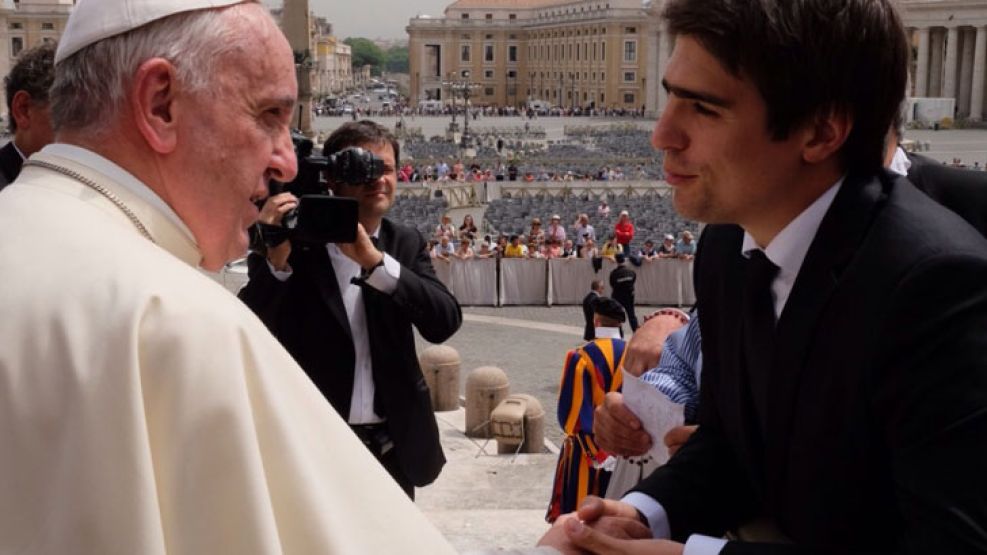 Laureano Durán fue otros de los afortunados en poder saludar al Papa en persona.