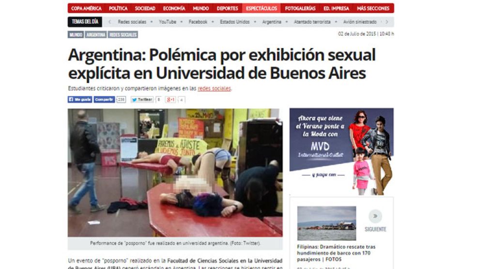 En Perú la noticia estuvo en los principales portales.