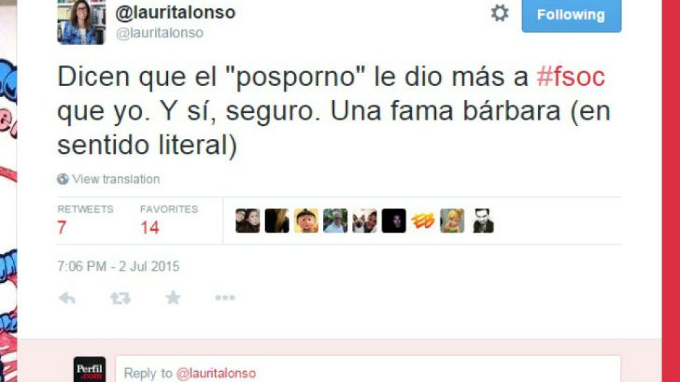 Posporno y polémica. La reacción de Laura Alonso tras las respuestas que recibió tras un tuit en el que cuestionó la muestra en la UBA.