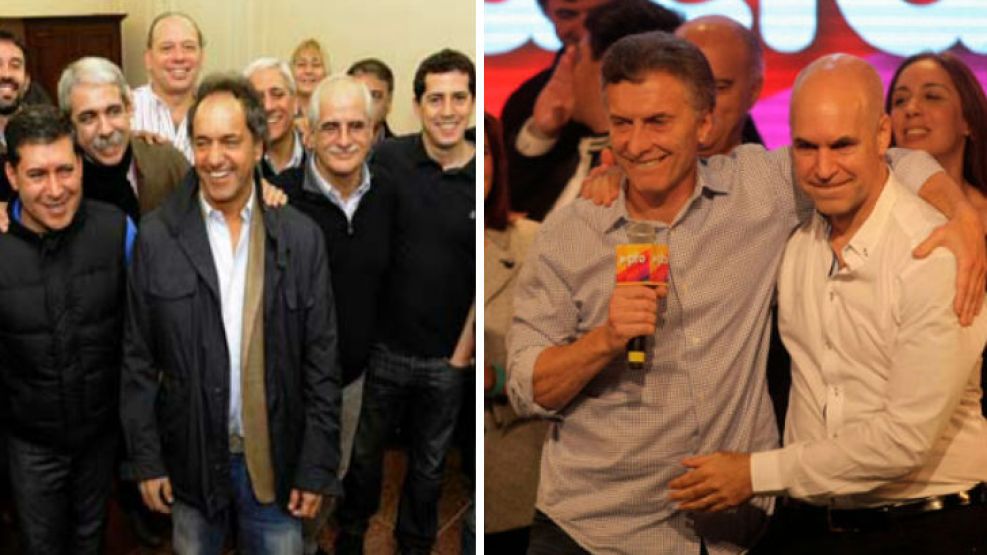 Daniel Scioli festejó en La Rioja el único triunfo K. Macri, en la Ciudad, logró imponer a Larreta pero habrá ballottage.