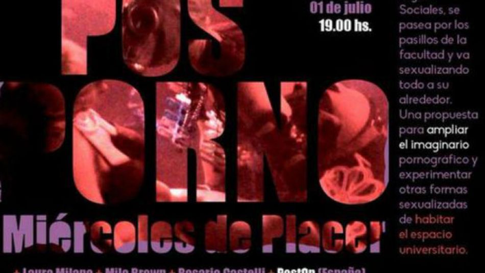 El flyer promocional de la jornada posporno