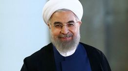 Hassan Rouhani, sonriente, durante la conferencia de prensa al anunciar el acuerdo nuclear.