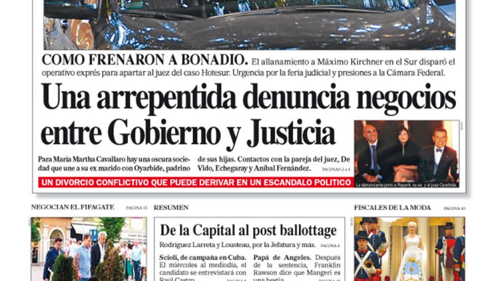 Tapa de Diario Perfil del 19 de julio de 2015.