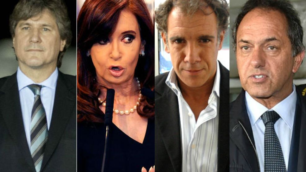 Amado Boudou, Cristina Fernández de Kirchner, Daniel Hadad y el gobernador bonaerense Daniel Scioli, mencionados en las escuchas.