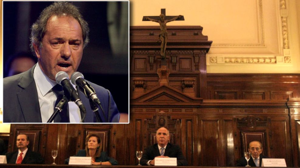 Scioli y su postura con la Corte Suprema.