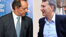 Scioli y Macri pelean por el primer lugar en la elección nacional.