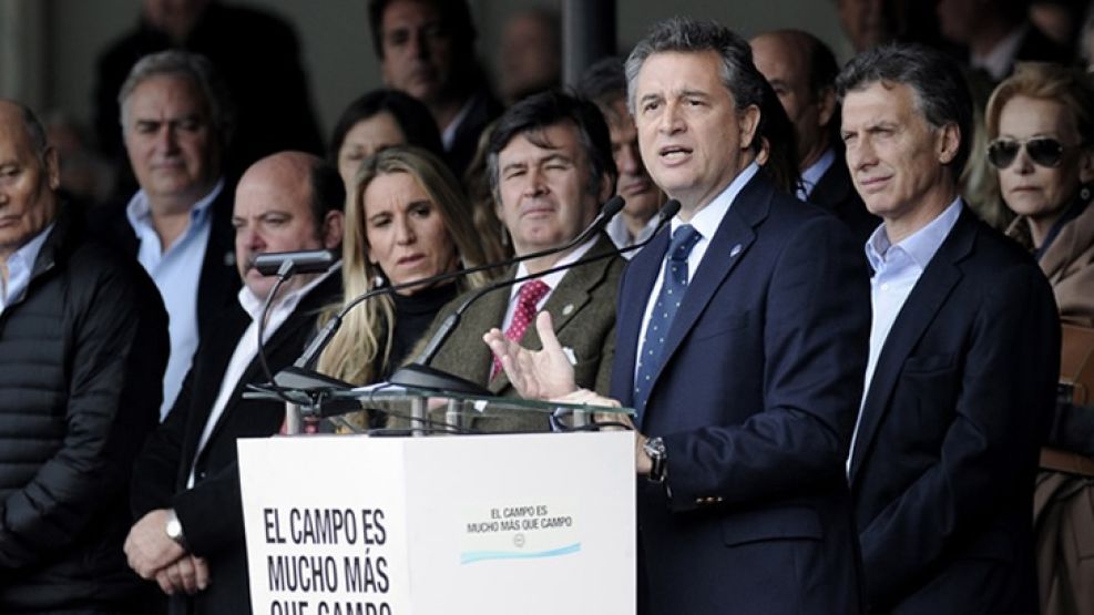 PALCO. Macri fue el único presidenciable que acompañó el discurso del presidente de la SRA. 