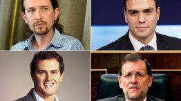 Los cuatro candidatos principales a las elecciones presidenciales de diciembre. 