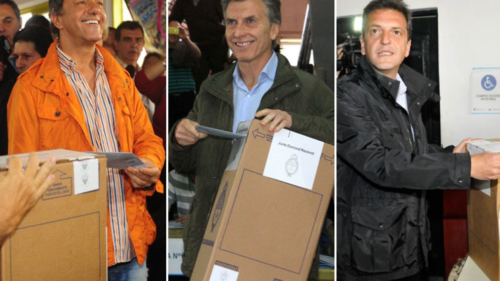 Scioli, Macri y Massa, a la caza de 9 millones de votos.
