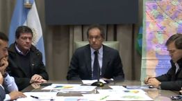 Daniel Scioli, gobernador de la Provincia de Buenos Aires en conferencia de prensa.